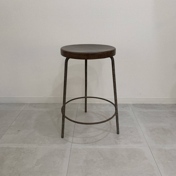 Round with metal foot stool